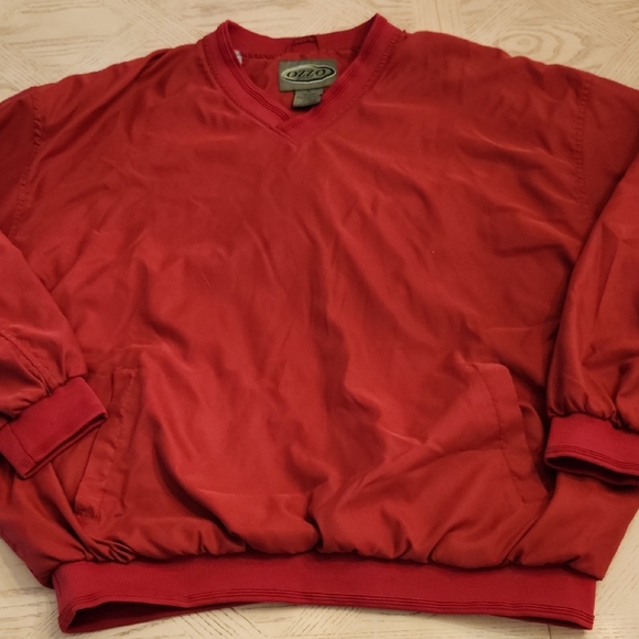 Ozzo Sport Other - Ozzo Sport Men's V-Neck Lined Red Athletic Windbreaker Size XL